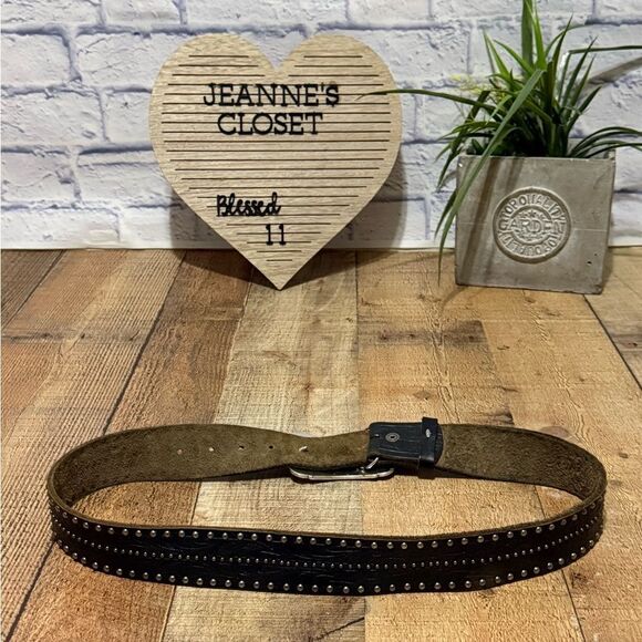 Enmon  Western Belt Cowgirl Collection Genuine Leather W Rhinestone Buckle M - Picture 2 of 9